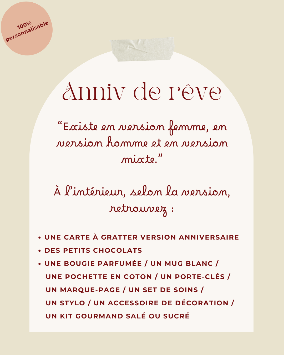 Coffret cadeau personnalisé pour les anniversaires d'adultes