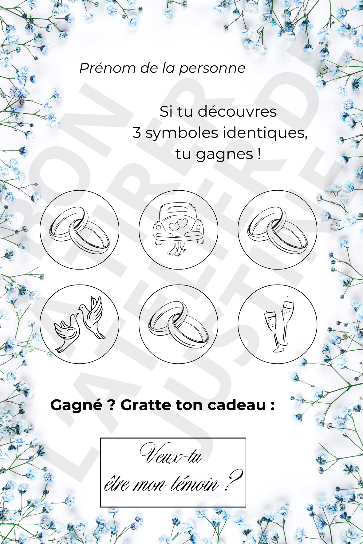 Carte à gratter MARIAGE - Pour Créer un Souvenir Inoubliable
