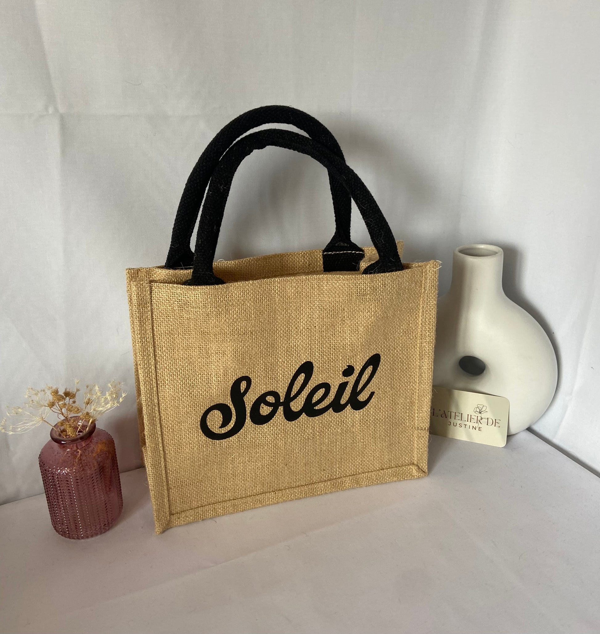 Sac personnalisé en toile de jute : Soleil