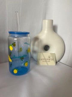 Verre personnalisé avec couvercle et paille : Limoncello